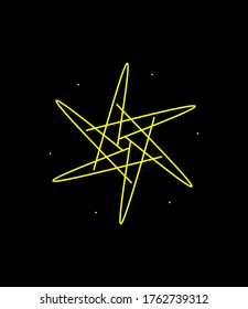Galaxia amarilla .vector con fondo negro.