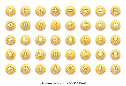 Yellow Game Button Templates.
Pack of game button templates design.