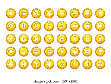 Yellow Game Button Templates.
Pack of game button templates design.