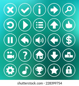 Yellow game icons buttons