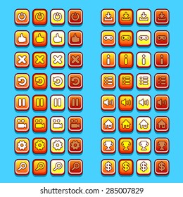 yellow game icons buttons icons, interface, ui