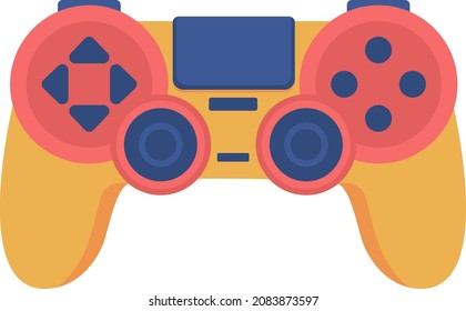 Yellow gamepad semi flat color vector object. Full realistic item on white. Console controller for gamer. Entertainment isolated modern cartoon style illustration for graphic design and animation