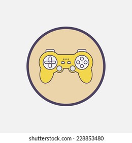 yellow gamepad vector round color icon