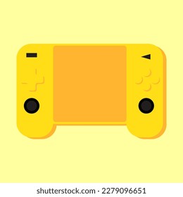 palo de juegos amarillo y pantalla pequeña, icono del logotipo del vector