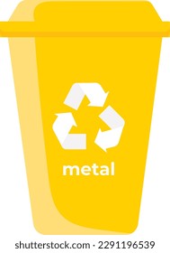 yellow garbage sorting container illustration vector
