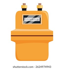 El dispositivo de medición del medidor de gas amarillo muestra el consumo de energía