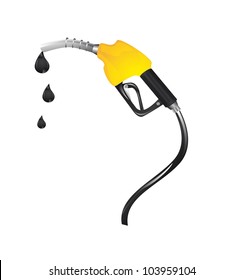 yellow gasoline fuel with drops over white background. vector