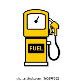 Yellow gasoline pump icon.