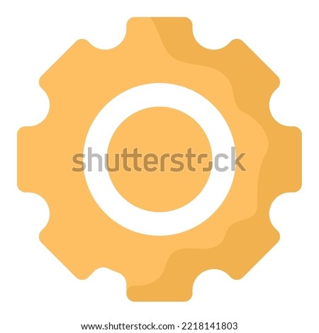 yellow gear design over white background