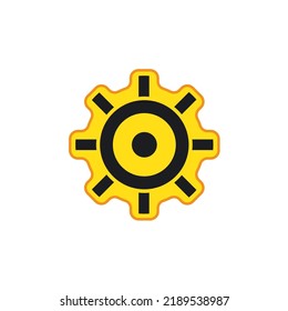 yellow Gear toy   Template vector icon illustration design