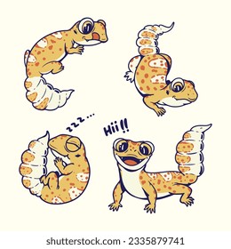 arte vectorial gecko amarillo