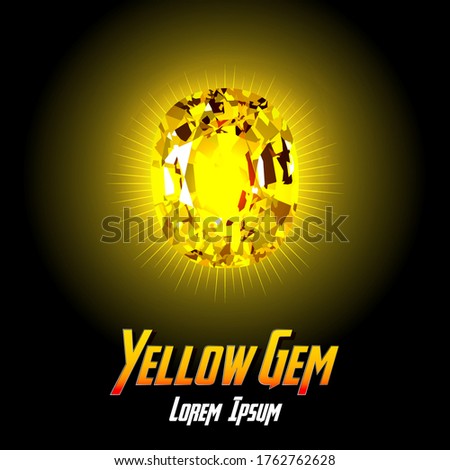 Yellow Gem color on Color background with flair color. Vector illustration