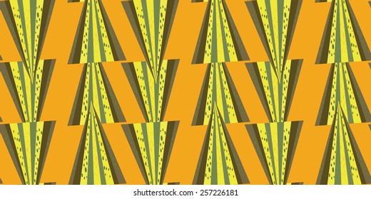 Yellow geometric abstract pattern with bright colors.