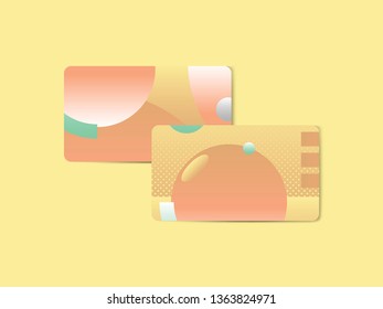 Yellow geometric abstract patterned business card template vector