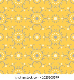 Yellow geometric background. Bright seamless pattern for wallpapers, textile and fabrics
