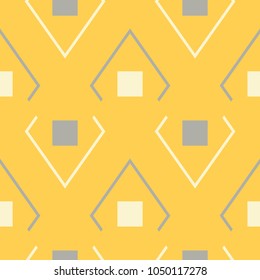Yellow geometric background. Bright seamless pattern for wallpapers, textile and fabrics