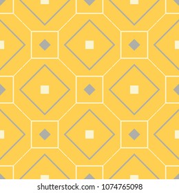 Yellow geometric background. Bright seamless pattern for wallpapers, textile and fabrics