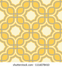 Yellow geometric background. Bright seamless pattern for wallpapers, textile and fabrics