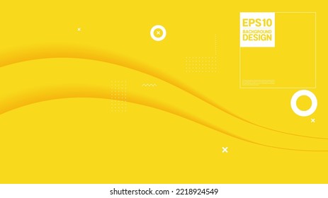 fondo geométrico amarillo, formas de fluido mínimas simples, línea de onda curva, composición de gradientes para publicidad de ilustraciones, aplicación Banner, soporte de portada de volante y diseño de plantilla de folletos