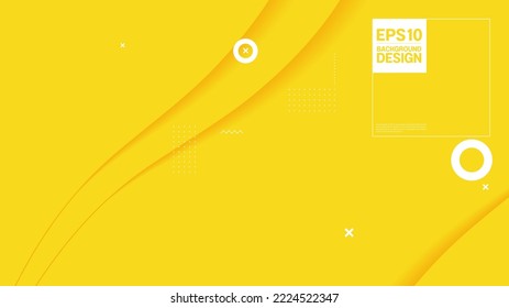 yellow geometric background, simple minimal fluid shapes, curve line, gradients composition for illustration advertising, application Banner, Poster, flyer cover media and brochure template design