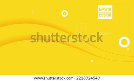yellow geometric background, simple minimal fluid shapes, curve wave line, gradients composition for illustration advertising, application Banner, flyer cover media and brochure template design