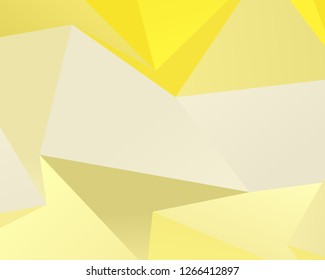 Yellow geometric background with triangles of different shapes and sizes. A combination of geometric shapes Modern minimalist style Vector illustration Abstract paper, polygonal pattern, origami style