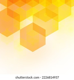 Yellow geometric background. Vector illustration. polygonal style. Hexagons.