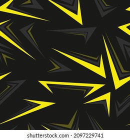 Yellow Geometric camouflage seamless pattern with mesh elements. Abstract modern camouflage texture background. Template for printing sports vinyl wrap. Vector illustration	