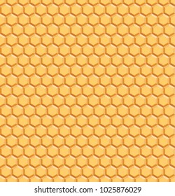 Yellow Geometric Honeycomb Seamless Pattern. Vector Endless Background with Hexagons.