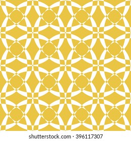 Yellow geometric pattern with lines and circles. Abstract Seamless pattern.