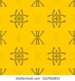 Yellow Geometric Pattern with Tribal Shape. Designed in Ikat, Boho, Aztec, Folk, Motif, Gypsy, Arabic Style. Ideal for Fabric Garment, Ceramics, Wallpaper, branding identity and packaging design.