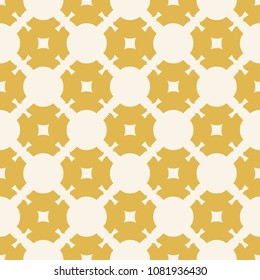 Yellow geometric seamless pattern with abstract floral shapes. Simple retro vintage texture. Repeatable colorful background. Elegant design for decoration, fabric, carpet, furniture, pillow, covers