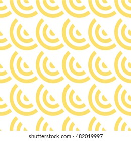 Yellow geometric seamless pattern, abstract background, vector.