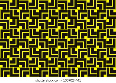 Yellow geometric seamless pattern in modern stylish. Abstract background. Vector seamless pattern