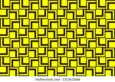 Yellow geometric seamless pattern in modern stylish. Abstract background. Vector seamless pattern