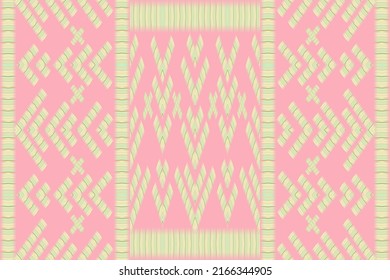 Yellow geometric shape form a pattern on pink pastel background