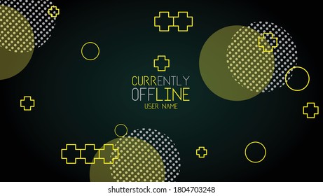 yellow geometric shapes design on black background for offline streaming banner