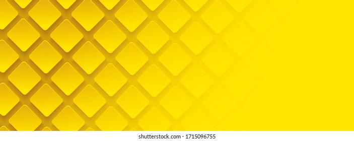 Fondo cuadrado geométrico amarillo en estilo de arte de papel. Uso para banner, portada web, anuncios impresos.