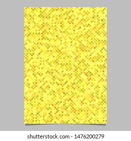 Yellow geometrical diagonal rounded square mosaic pattern flyer template