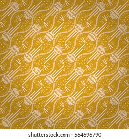 Yellow geometrical seamless pattern in traditional chinese style. Contemporary tracery. Hieroglyph translation: Chinese New Year of the Rooster 2017