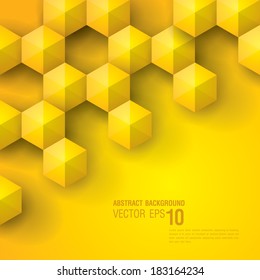 Yellow geometry background. Vector background can be used in cover design, book design, website background, CD cover, advertising. 