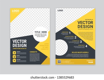 Yellow  geometry brochure, flyer, leaflet design template vector design. Layout template in A4 size