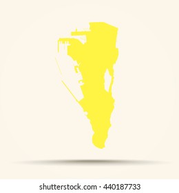 Yellow Gibraltar Map Illustration



