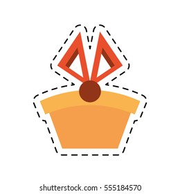 yellow gift box birthday celebration line dotted vector illustration eps 10