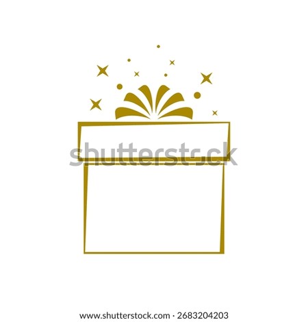 Yellow gift box with bow flat icon isolated on white background