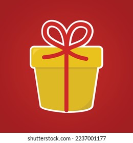 yellow gift box icon ilustration