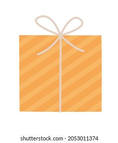 ilustración de caja de regalo amarilla sobre blanco