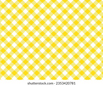 Yellow gingham check that can be used as a background or wallpaper material