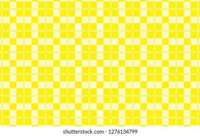 Yellow Gingham pattern. Texture from rhombus for - plaid, tablecloths,shirts,dresses,paper,bedding,blankets,quilts and other textile products.Vector illustration. - Vector