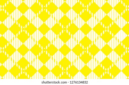 Yellow Gingham pattern. Texture from rhombus for - plaid, tablecloths,shirts,dresses,paper,bedding,blankets,quilts and other textile products.Vector illustration. - Vector